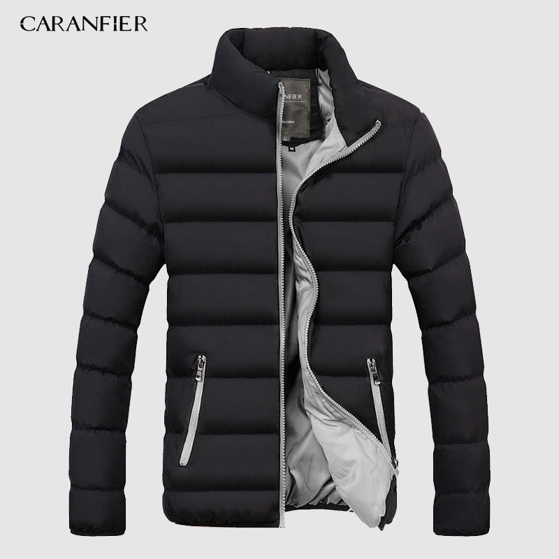 CARANFIER Winter Jacket Men 2019 Fashion Stand Collar Male Parka Jacket Mens Solid Thick Jackets and Coats Man Winter Parkas 4XL