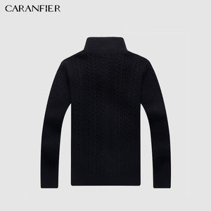 CARANFIER Brand Sweaters Men 2018 Knitted Cardigan slim Fit V-neck Zipper  Clothes Solid Ribbed bottom Sweater Knitwear Coats