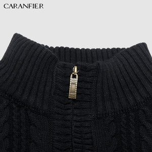 CARANFIER Brand Sweaters Men 2018 Knitted Cardigan slim Fit V-neck Zipper  Clothes Solid Ribbed bottom Sweater Knitwear Coats