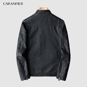 CARANFIER2019 New Arrive Motorcycle Leather Jacket Men Men's Leather Jackets Fashion Street Style Masculina Mens Leather Coats