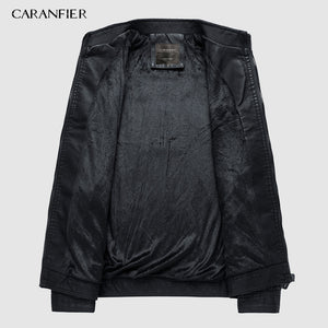 CARANFIER2019 New Arrive Motorcycle Leather Jacket Men Men's Leather Jackets Fashion Street Style Masculina Mens Leather Coats