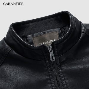 CARANFIER2019 New Arrive Motorcycle Leather Jacket Men Men's Leather Jackets Fashion Street Style Masculina Mens Leather Coats