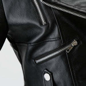 CARANFIER  PU Leather Motorcycle Jacket Women Autumn Top Fashion Hot Sale Outerwear Cool Slim Fitness Female Goth Casual Coat