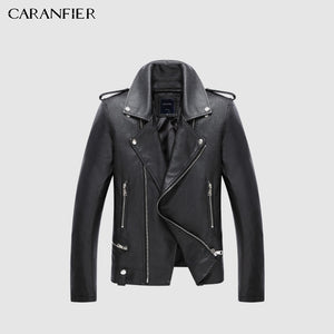 CARANFIER New Arrival Mens Leather Suede Jackets men Motorcycles Jackets Fashion  PU Leather coat male chaqueta cuero hombre