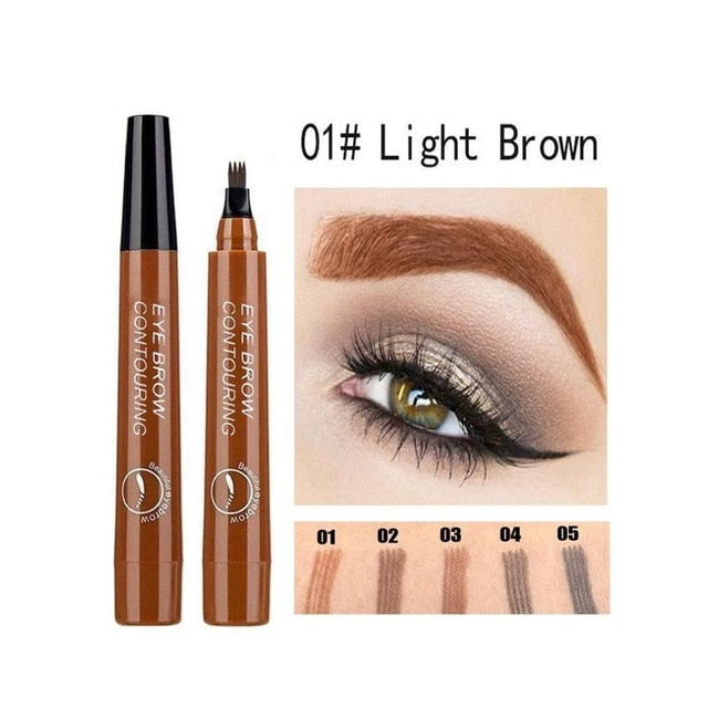 4 Tip Microblading Tattoo Eyebrow Pencil Brow Tattoo Pen Paint Makeup Eyebrows Waterproof Cosmetic Eye Brow Liner 5 Colors